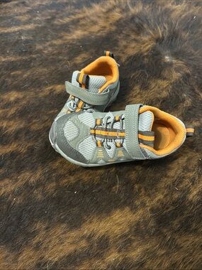Merrell Gray and Orange Kids Trail Sneakers